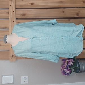Sigrid Olsen Linen Button Down Blouse